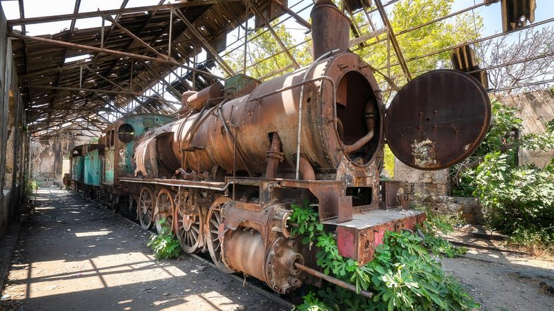 An abandoned train at a station in Lebanon. The railway could form a major trade link