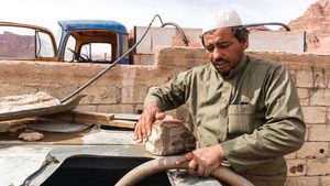 A man delivers water by truck in Wadi Rum, Jordan. The country is one of the most water-stressed in the world, according to the World Bank