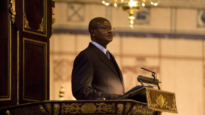 The President of Uganda, Yoweri Kaguta Museveni, speaks at a service to mark Commonwealth Day at Westminster Abbey in London.