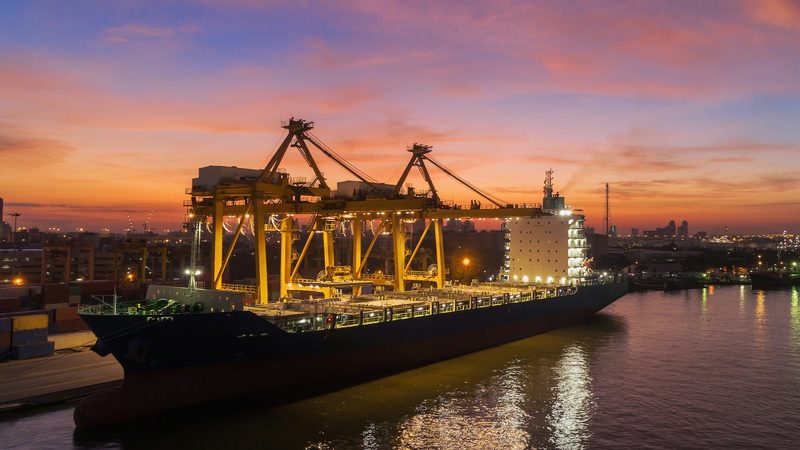 A ship loading at an African port. Africa’s potential has been recognised for many years, but governments across the region are finding it difficult to fund infrastructure and logistics projects