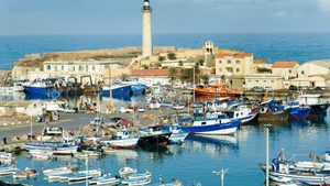 The harbour at Cherchell, Algeria, the site of a planned deep-water port